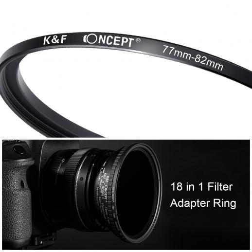 Andoer 18pcs Camera Lens Filter Metal Adapter Ring Kit Filter Ring Adapter 9pcs Step Up Set & 9pcs Step Down Ring Set 