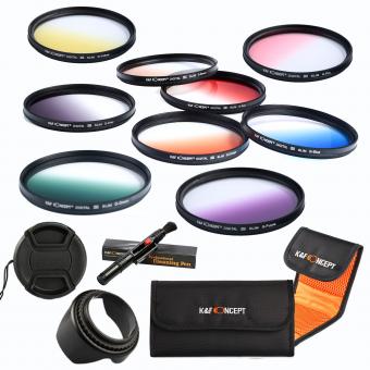 58mm Filtro Kit Laranja Graduado, Azul, Cinza, Vermelho, Roxo, Verde, Rosa, Marrom, Amarelo