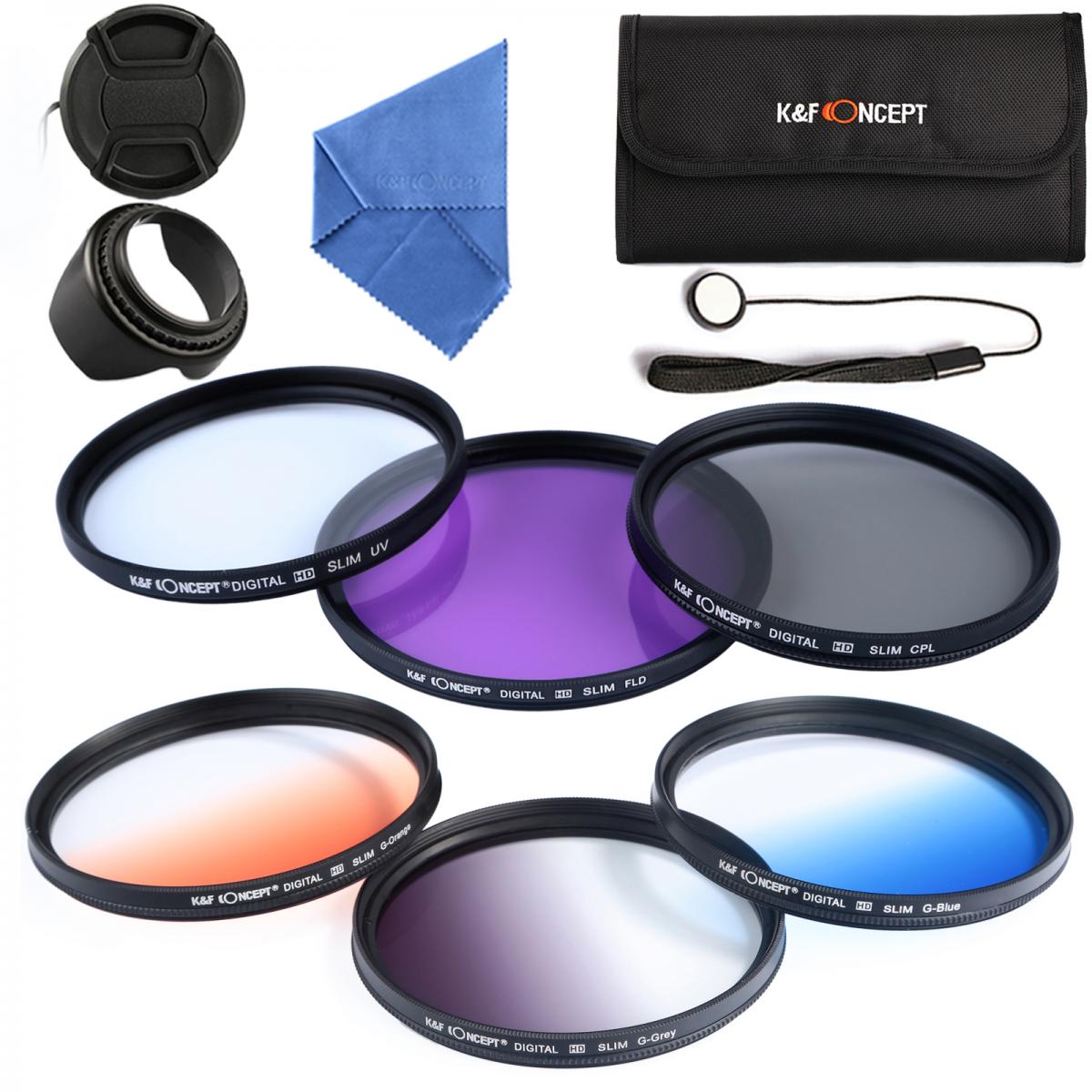 52mm Filter Set (UV, CPL, FLD, Graduated Blue, Orange, Gray)