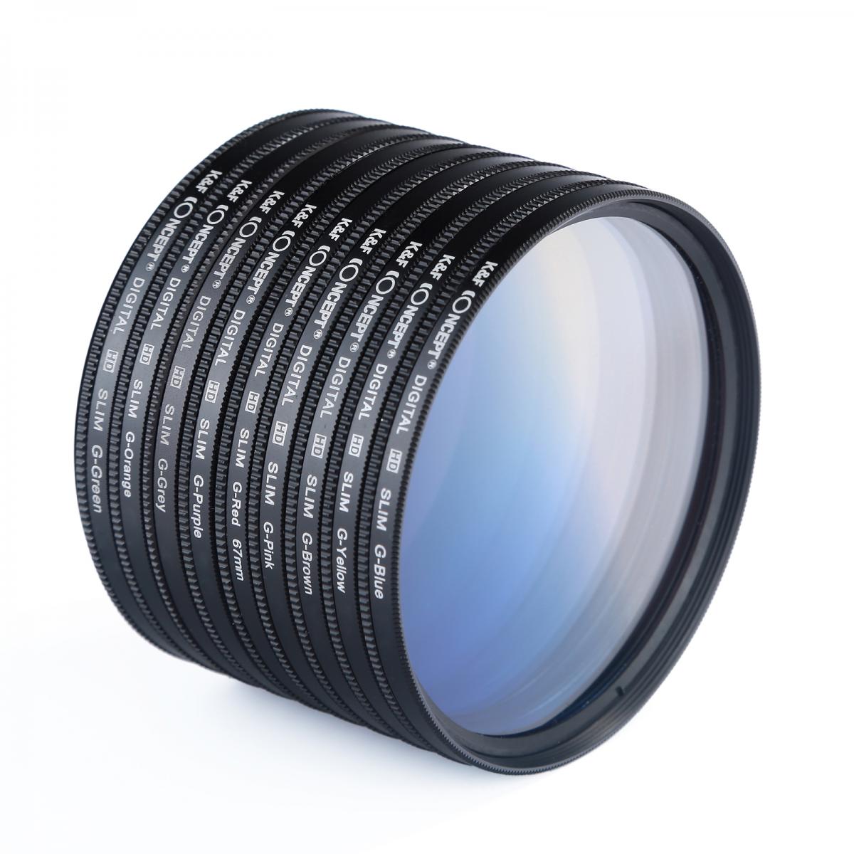 62mm Filter Set (Graduated Orange, Blue, Grey, Red, Purple, Green, Pink, Brown, Yellow)