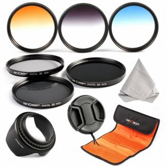  58mm Filtro Kit ND2, ND4, ND8, Azul Graduado, Laranja, Cinza