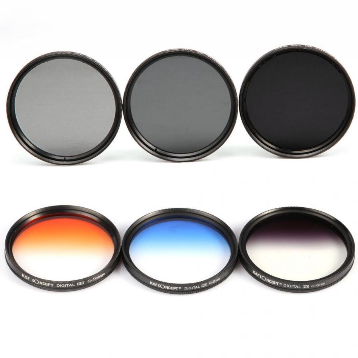 58mm Filter Set (ND2, ND4, ND8, Graduated Blue, Orange, Grey)