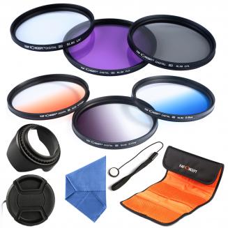 55mm Filter Set (UV, CPL, FLD, Graduated Blue, Orange, Grey)