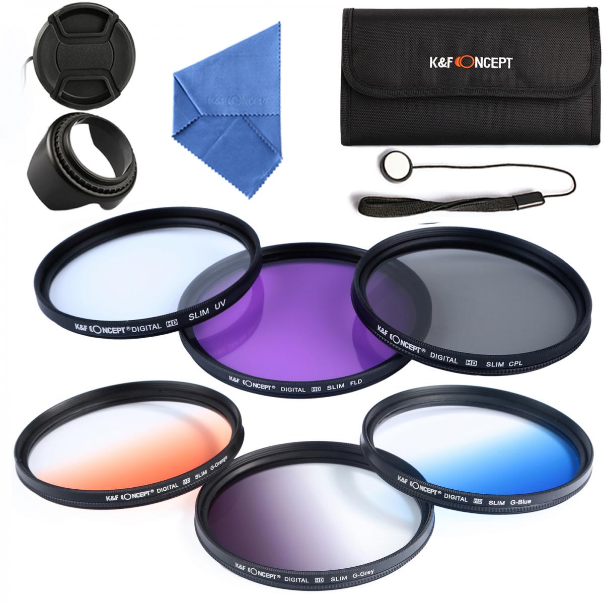 62mm 6pcs Lens Accessory Filter Kit UV Protector Circular Polarizing Filter for Sigma Tamron Sony Alpha A57 A77 A65 DSLR Cameras