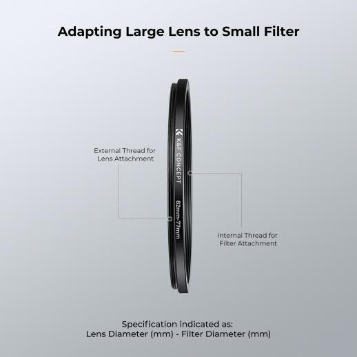 95mm To 77mm Step Down Filter Ring - Male To Female Lens Adapter