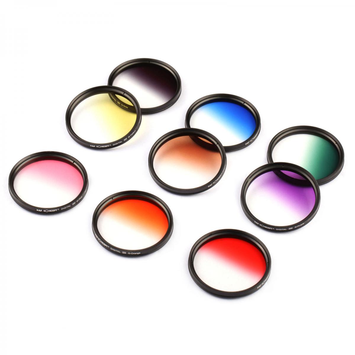 67mm Filter Set (Graduated & Full Color Orange, Blue, Red, Green, Yellow, Purple, Pink, Grey, Brown)