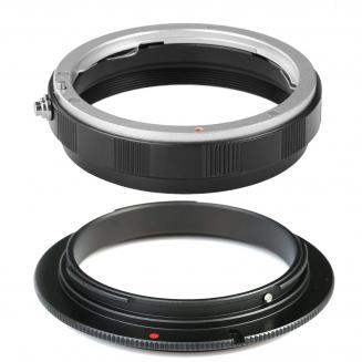 58mm Macro Reverse Adapter Ring + Lens Mount Protection Ring for Canon EOS