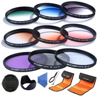 77mm Filtro Kit UV, CPL, FLD, Graduado Azul, Laranja, Cinza, Vermelho, Verde, Marrom