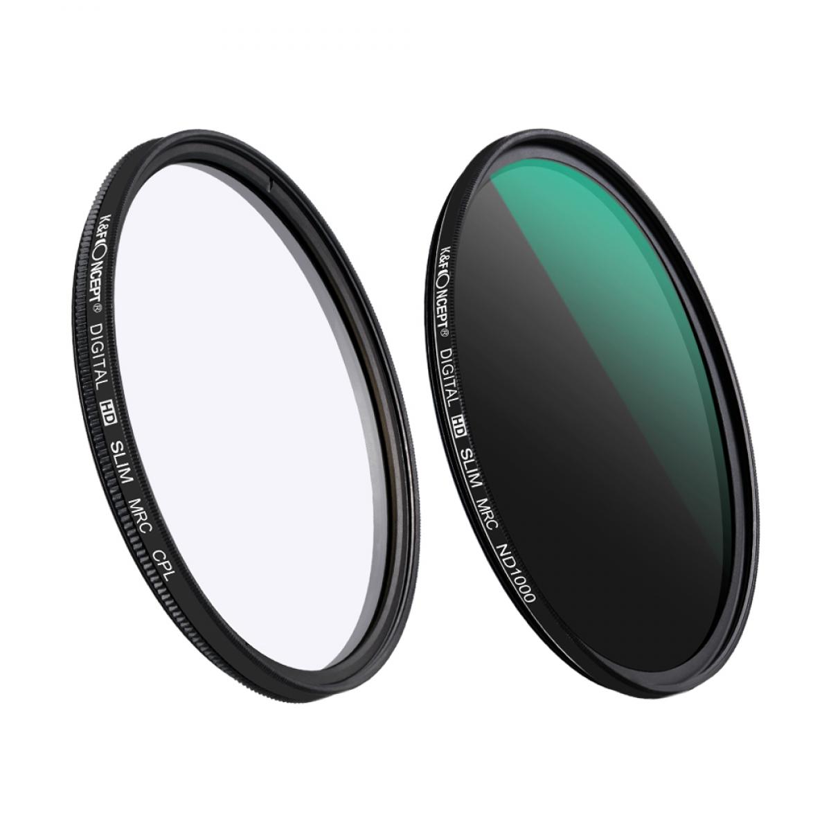 K&F Concept 37mm Lens Filter Kit ND1000 Neutral Density and CPL