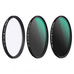 Kit 3 filtros ND8 (3 Stops) + ND64 (6 stops) + Polarizador circular HD, diâmetro 46mm