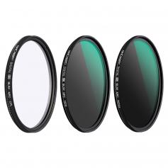 55mm Lens Filter Kit Neutral Density ND8+ND64+CPL Circular Polarizer for Professional Camera Lens with Multiple Layer Nano Coated