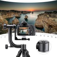 Aluminum Alloy 360 Degree Panoramic Gimbal Tripod Head with 1/4'' Standard Quick Release Plate