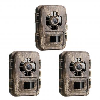 24MP*1296P night vision, 120° wide-angle*0.2S trigger 2-inch screen tracking camera, dead wood color 3pcs