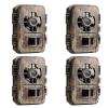 4Pcs 24MP*1296P 2-inch Screen Trail Camera Kits, Night Vision, 120° Wide-Angle, Dead Wood Color