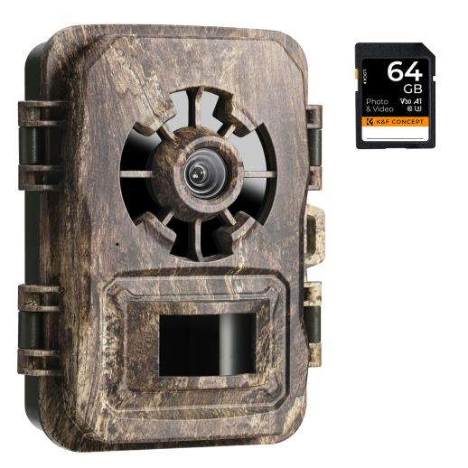 1296P 24MP Wildlife Camera, Trail Camera with 120°Wide-Angle Motion Latest Sensor View 0.2s Trigger Time IP66 Waterproof + 64G memory card | dead wood
