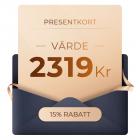 Presentkort: 2319Kr värde - kan användas med alla rabatter