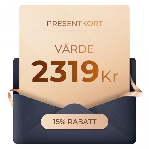 Presentkort: 2319Kr värde - kan användas med alla rabatter