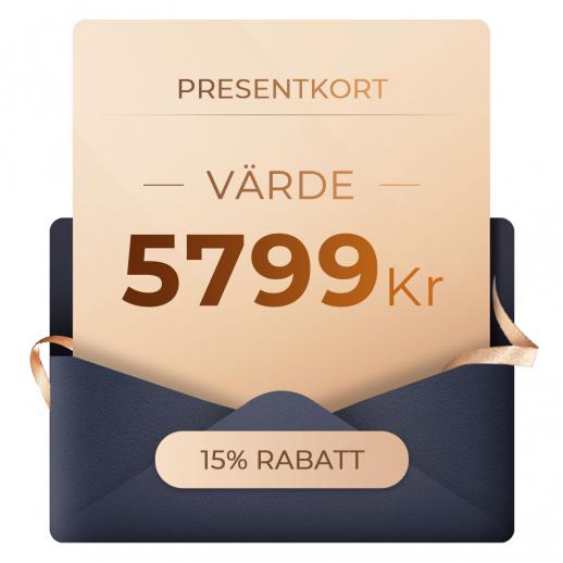 Presentkort: 5799Kr värde - kan användas med alla rabatter