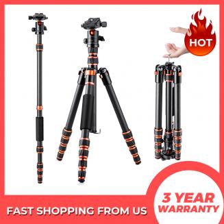 60”/1.5m Camera Tripod 17.6lbs Load with 360 Degree Ball Head,Quick Release Plate,Detachable Monopod for SLR DSLR C225C0 (BA225)
