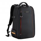 18L Mochila Fotografía 2 en 1 para Cámara Impermeable con Compartimento para Portátil de 15,6 Pulgadas - Backpack Nature Wander 05 Negro y Naranja