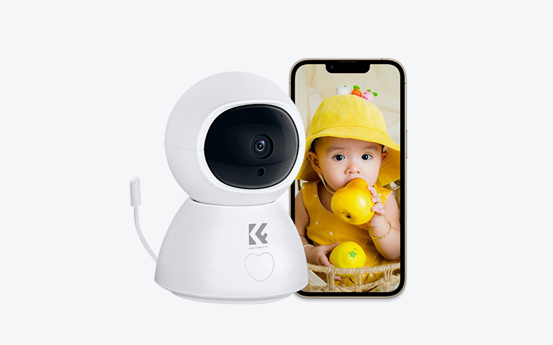 Monitor de bebê 1080P HD WiFi com detecção de som e movimento (TUYA APP)
