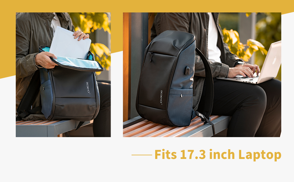 Sac à Dos Ordinateur Portable 17.3 Pouces,50L Sac à Dos de Voyage Grande  Homme Femme Antivol Imperméable avec USB Charging Port PC Portable pour  Loisir, Scolaire,Affaire Noir : : Informatique