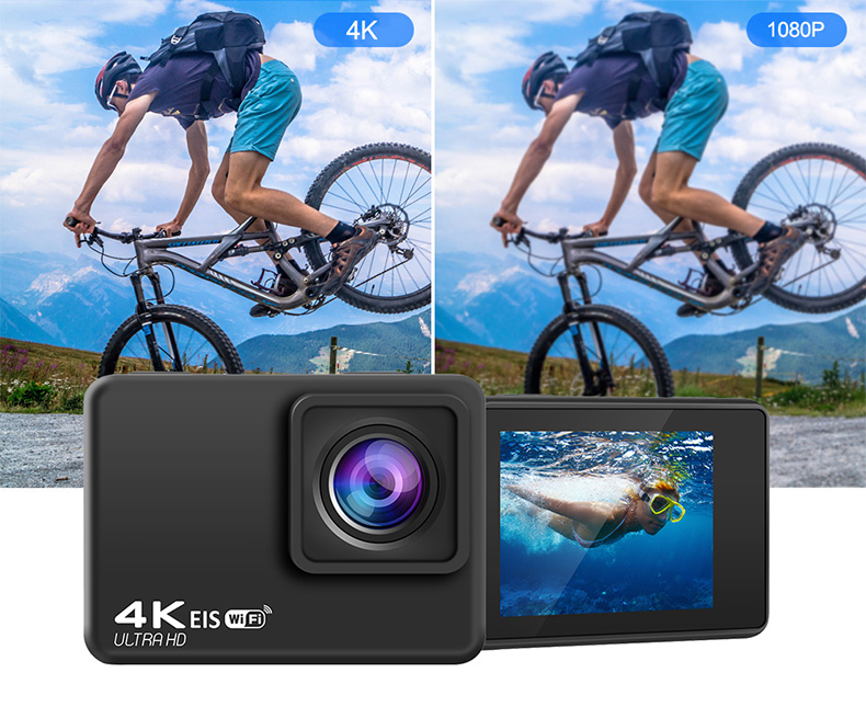 Waterproof Sports Action Camera 4K 60FPS WIFI - KENTFAITH