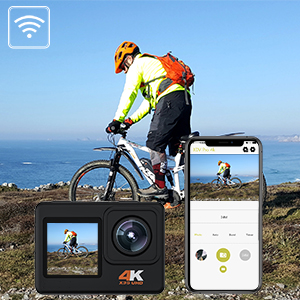 Caméra d'action étanche avec télécommande,casque WiFi,enregistreur vidéo de  sport,écran touristique,4K- Dual Screen S9P-Option 4