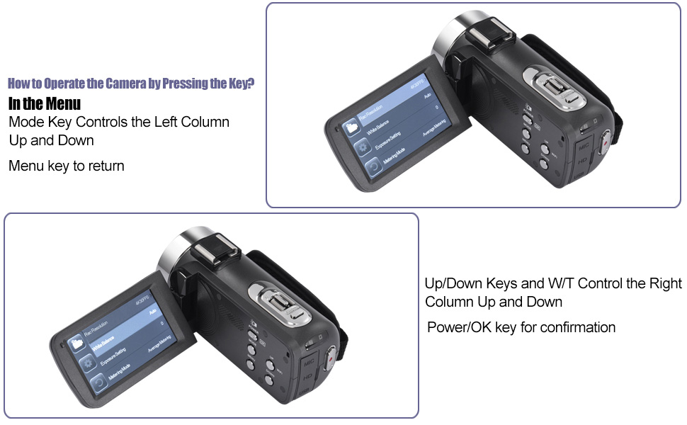 Caméscope 4K Caméra vidéo 48MP 30FPS Vision Nocturne Infrarouge Zoom  Numérique 18X Webcam 3 Rotation Camescope à écran Tactile Caméra Vlogging  pour  avec Télécommande, 2 Piles, Carte SD 32Go : 