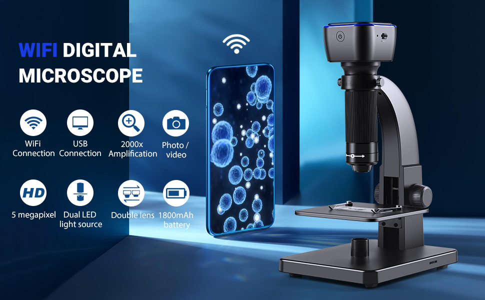 Microscope Numérique 2000X, Pixel 500W, Microscope Numérique HD