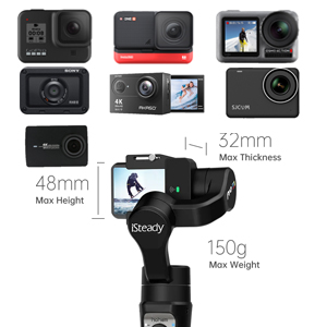 Stabilisateur GoPro - hohem iSteady Pro 4 Stabilisateur Caméra Action,  Installation Rapide en 1s, 14H Autonomie et IPX4, Gimbal Gopro 3 Axes  Compatible avec Gopro Hero 10/9/8/7/6 DJI OSMO Insta360