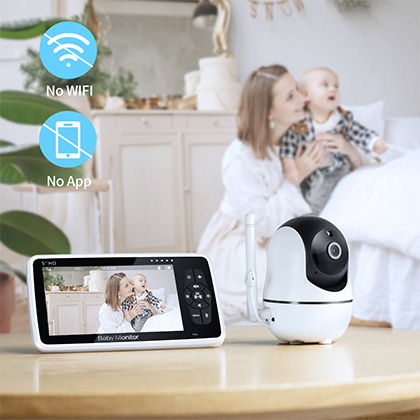 Boifun Babyphone 5'' 720P HD IPS Bildschirm Babyphone mit Kamera