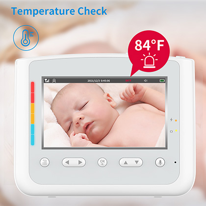  Monitor de video para bebés con cámara, cámara de vigilancia de  seguridad para bebés con pantalla de 3.5 pulgadas, visión nocturna, sensor  de temperatura, canción de cuna, conversación bidireccional, activado por