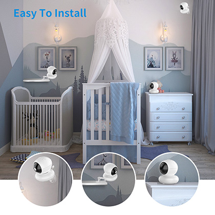 Baby monitor video bianco da 4,3 con luci colorate. - K&F Concept