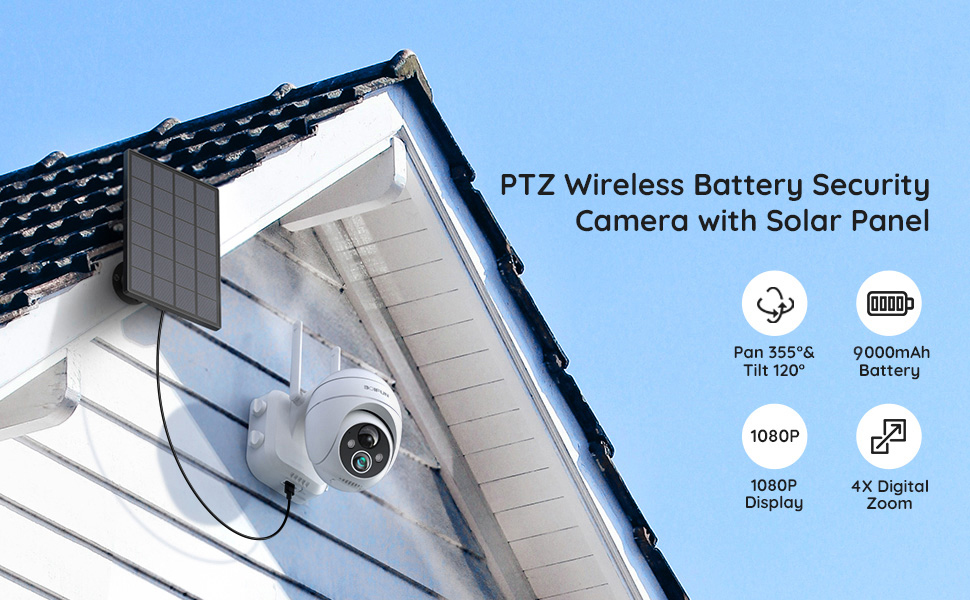 🔴 VicoHome CQ1  📹 Cámara PTZ Wifi Exterior ¡Con Panel Solar! 