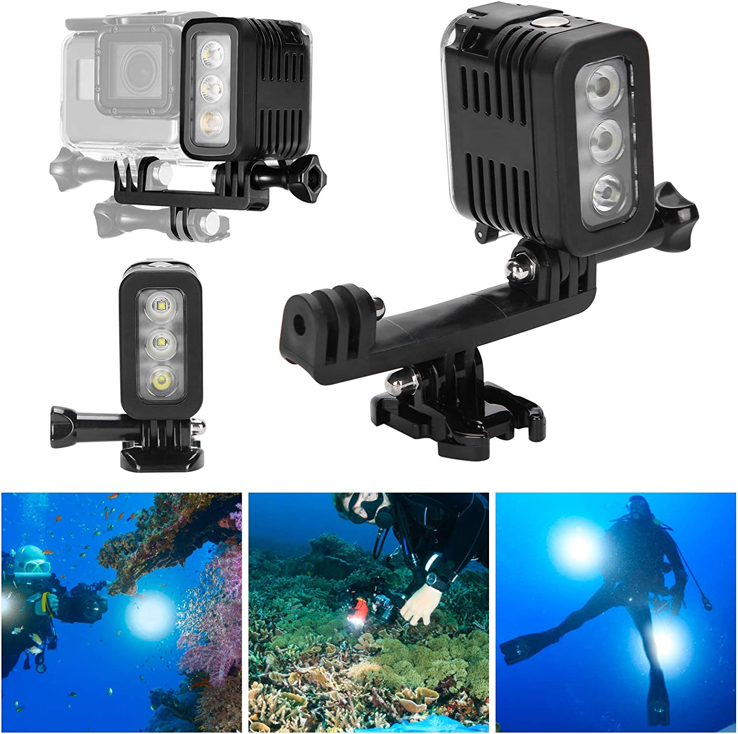水中ダイビングライト、ハイパワー調光防水LEDビデオフィルライト