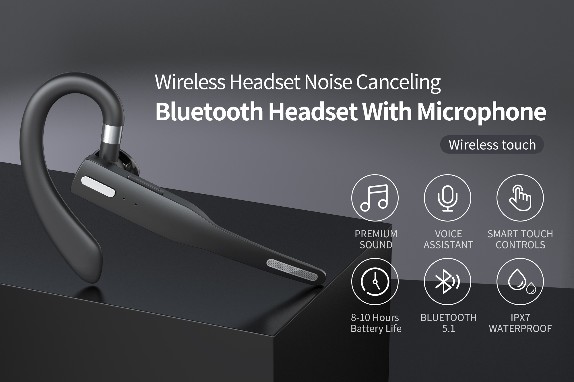 携帯電話用Bluetoothヘッドセットマイク付きワイヤレスヘッドセット