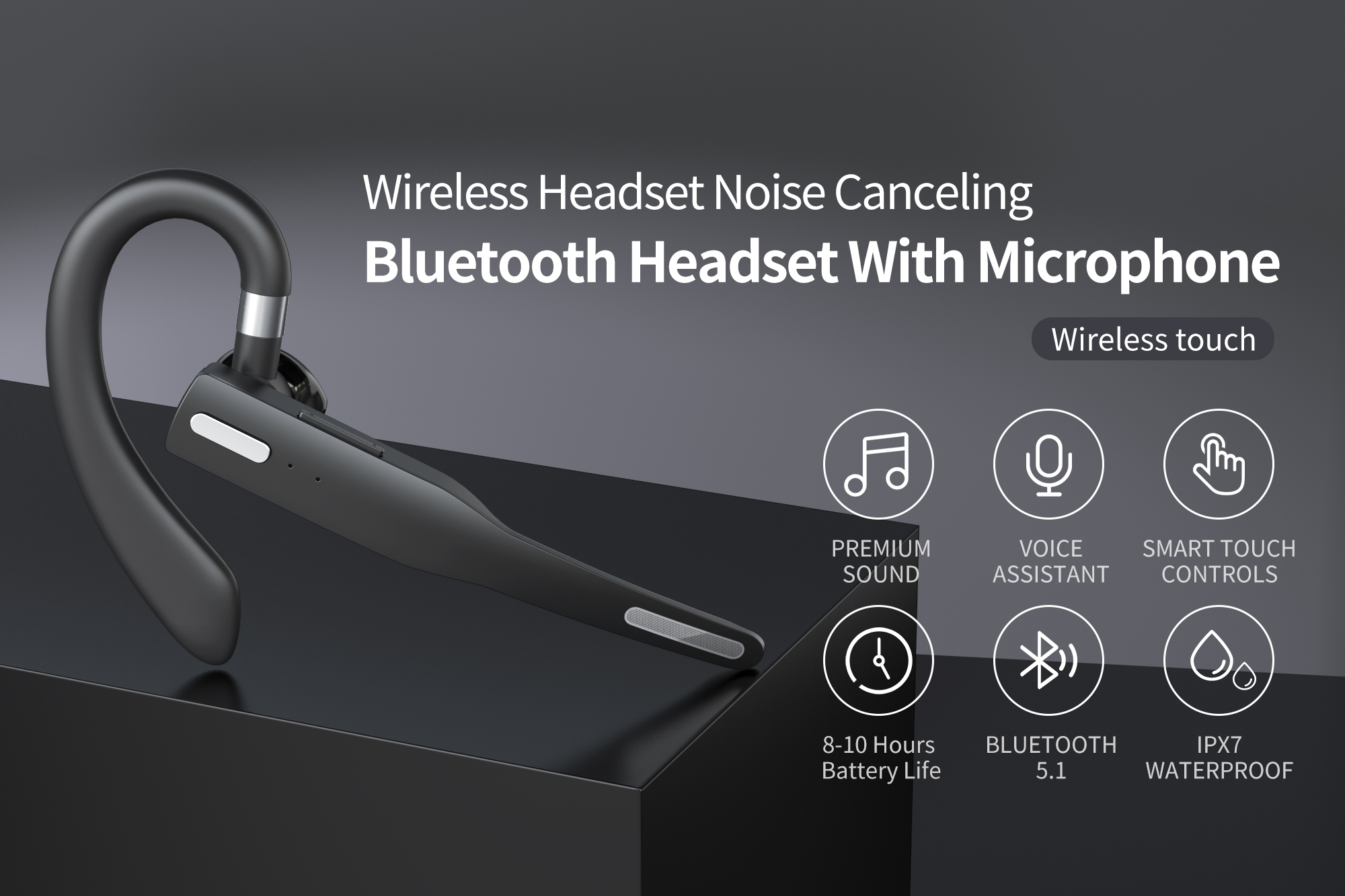 Wireless Intelligence Bluetooth-Headset mit Rauschunterdrückung - KENTFAITH