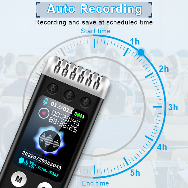  Grabadora de voz de 64 GB para conferencias y reuniones – EVIDA  512Kbps 288 horas Grabadora de voz digital Dispositivo de grabación de  audio Reducción de ruido recargable : Electrónica