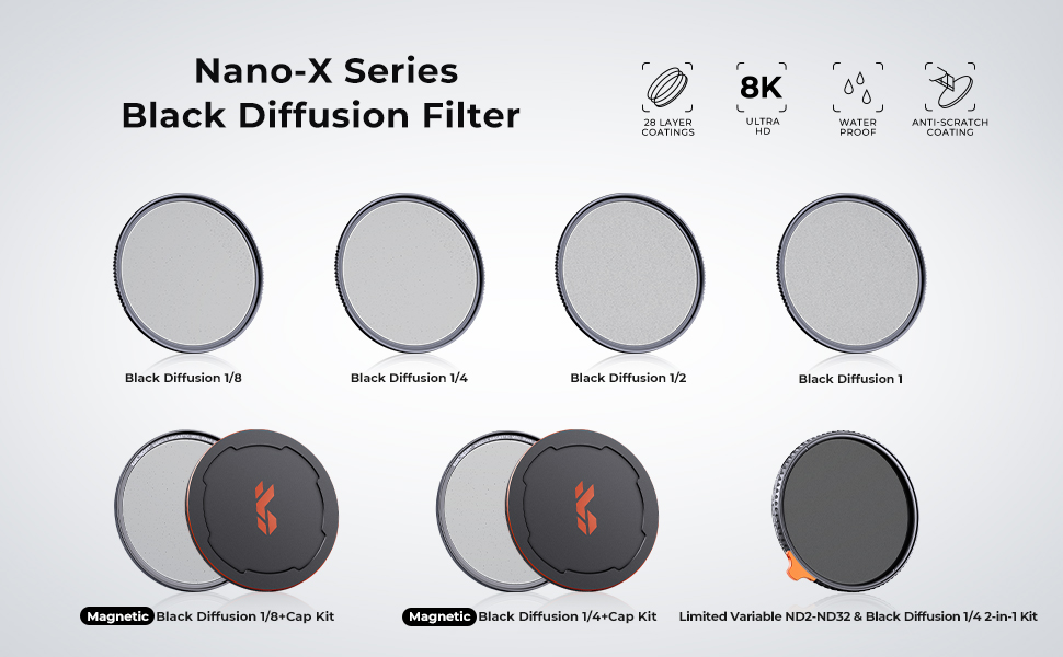 K&F Concept Black Diffusion 1/ 8 Filter