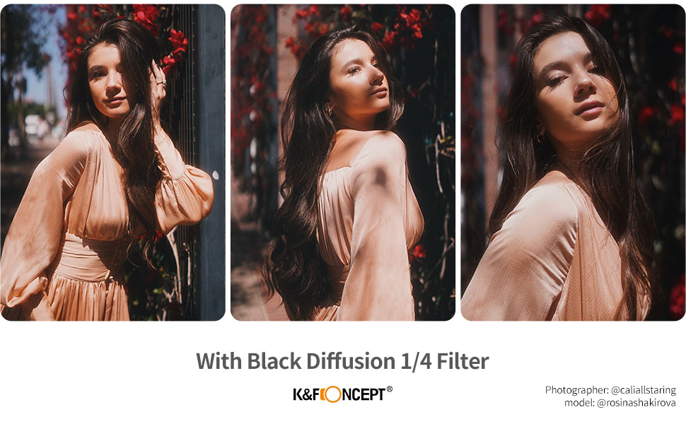 K&F Square Black Diffusion Effect 1/4 Filter with 28 Multi-Layer Coatings for Camera Lens