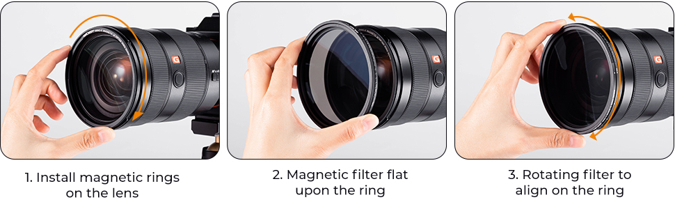 K&F Concept Magnetic 1-Second Swap ND2-ND32 (1-5 Stops) Variable ND Lens Filter with 28 Multi-Layer Coatings for Camera Lens