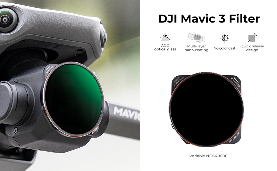 K&F Concept Variable ND64-ND1000 for DJI Mavic 3 DJI Mavic 3 Cine Filter3