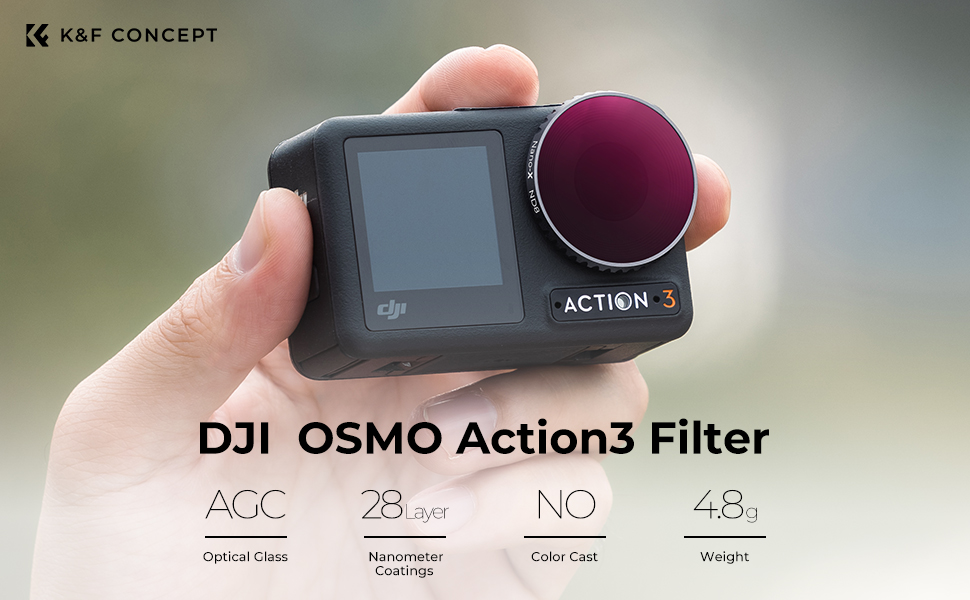 DJI Osmo アクション 3 ND16 フィルター、片面反射防止グリーン