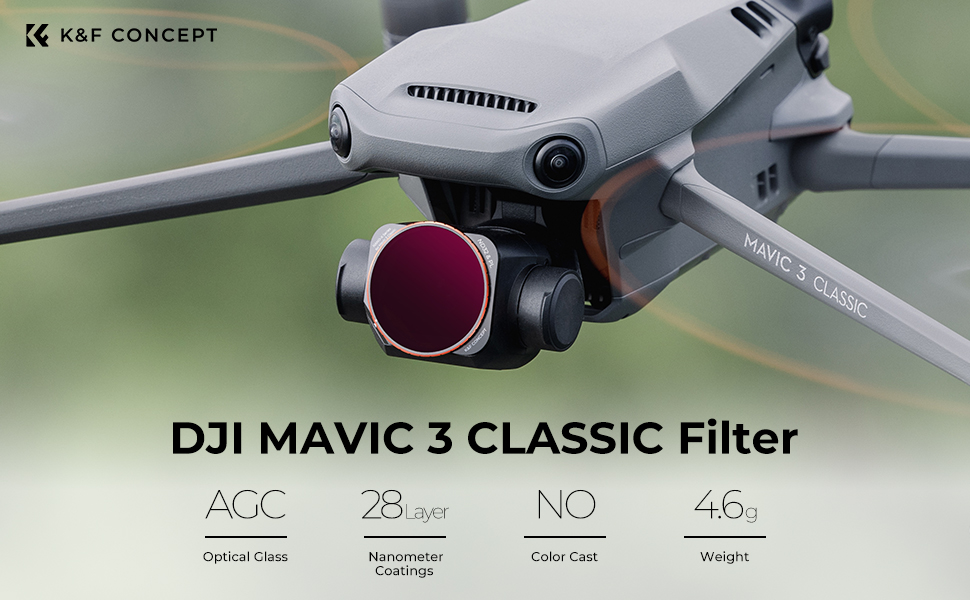 DJI Mavic 3 クラシックフィルター ND16 & PL 片面反射防止グリーン