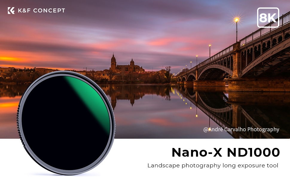 K&F Concept ND1000 Filter (10 stops) Fixed Neutral Density Filter with 28-layer Coating Waterproof and Scratch Resistant