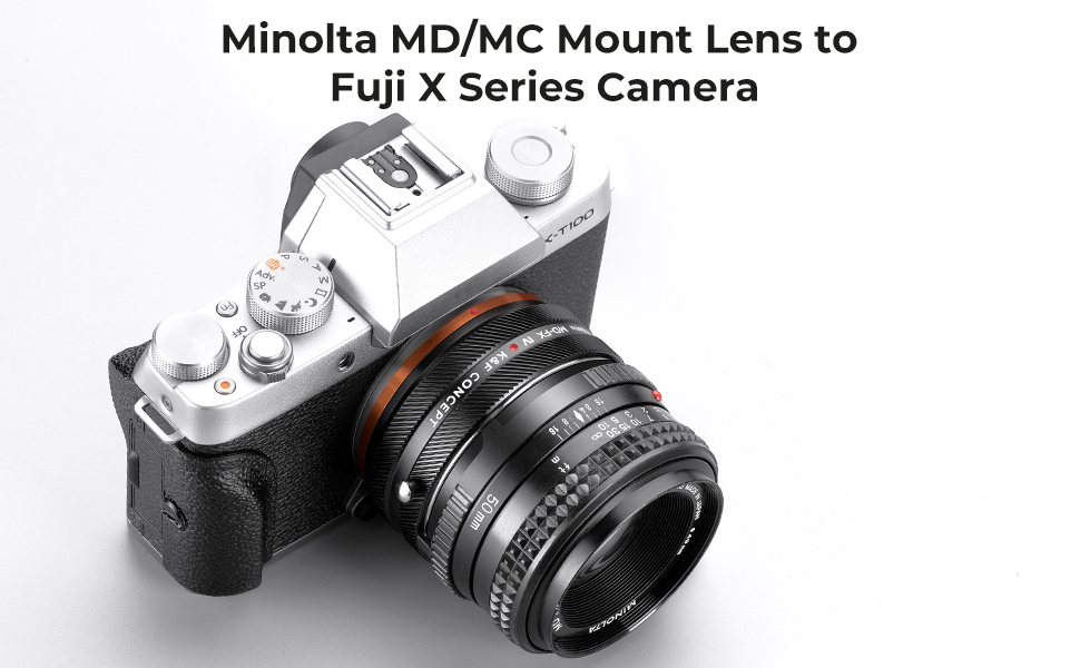 K&F Concept ミノルタ (SR / MD / MC) レンズマウント - Fuji X  カメラボディアダプターリング、マットラッカー、MD-FX IV PRO