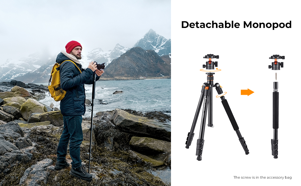 K&F Concept TM2324 2022 New 64''/162cm DSLR Tripod