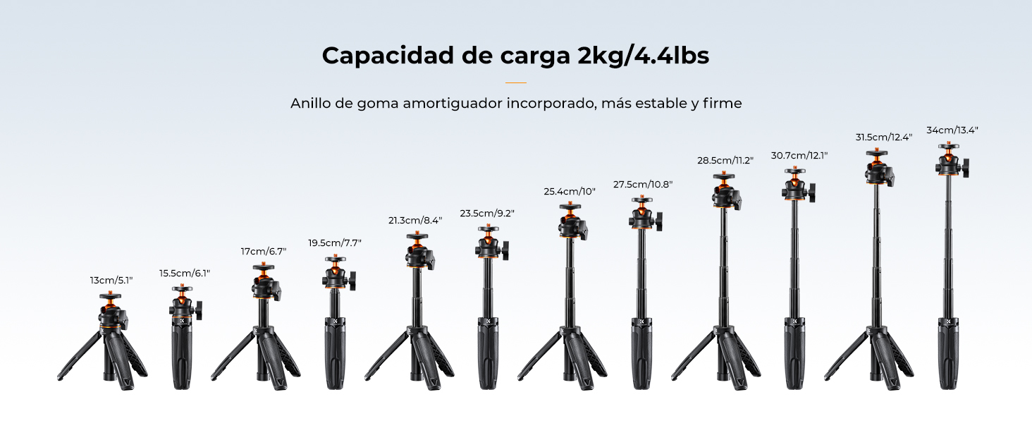 Altura máxima hasta 34 cm/13,4''