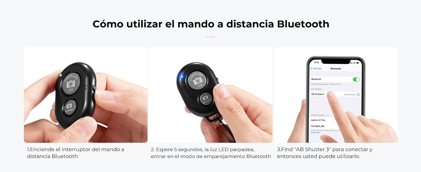 Método de uso del control remoto Bluetooth